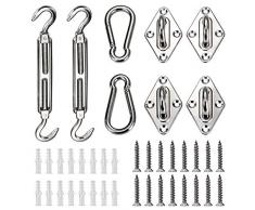 Sonnenschutz Segel Befestigungssatz, PER 6-Zoll Hochleistungs Sonnenschutz Befestigungssatz mit Schrauben für Rechteck- und quadratische Sonnenschutzsegel