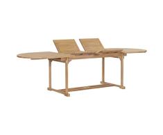 Tidyard Oval Ausziehbarer Garten-Esstisch (180-280) x100x75 cm Wetterfest Teak Massiv-Esstisch als großer Küchen-Tisch, Balkon-Tisch, Garten-Gartentisch,Material: MassivesTeak