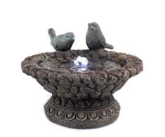 DARO DEKO Brunnen-Set mit Stromstecker und Pumpe Vogeltränke niedrig 24cm x 17cm