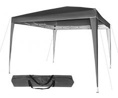 MALATEC Gartenzelt Gartenpavillon Faltpavillon 3x3m Partyzelt Festzelt Wasserdicht Zelt Sonnenschutz Beige Blau Grau Grün 7898, Farbe:Grau