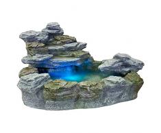 STILISTA Mystischer Gartenbrunnen Olymp Brunnen in Steinoptik 100x80x60cm groß Springbrunnen inkl. Pumpe und LED- Beleuchtung rot blau gelb grün