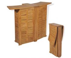 vidaXL Teak Garten Bartisch Klappbar Stehtisch Bistrotisch Gartenbar Theke