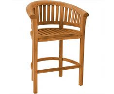 Teako Design Barhocker Avellino Teak Massivholz Barstuhl Bananenstuhl Tresenhocker wetterfest stabil und robust Teakholz
