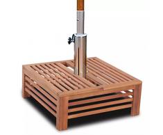 Nishore Abdeckung für Sonnenschirmständer Balkonschirmständer aus Holz 62 x 62 x 25 cm (L x B x H)