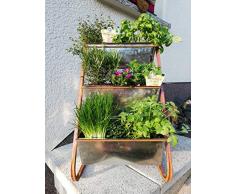 Novaliv Pflanzregal mit 3 Pflanzkästen I verzinkt I Pflanzgestell Balkon Hochbeet Blumenkastenhalter Vertikalbeet Kräuterturm Pflanzenwand Pflanzenregal Blumenregal (Verzinkt)