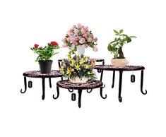 AISHN Pflanzenregale Gartenregal,Metall Pflanzen Stehen Blumenständer Multifunktionaler Kreativer Metall Blumentreppen Dekor Für Innen Outdoor Garten Balkon Schlafzimmer Wohnzimmer(4 Stück) (Bronze)
