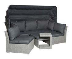 Wholesaler GmbH LC Garden Muschel-Set Loungebank Modesto Relax grau 5 teilig Polyrattan