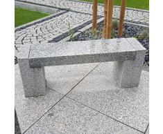 AUPROTEC Gartenbank Steinbank Naturstein Granit grau 3 Teilige Sitzbank L/B/H 120x30x45 cm