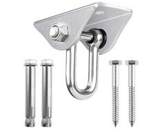 KWODE Edelstahl Schwerlast Deckenhaken Premium Hängematten Haken, 2 Schraube für Beton Holz Yoga Hängematte Stuhl Sandsack, Wand-Haken, Decken-Haken, Traglast bis 400Kg