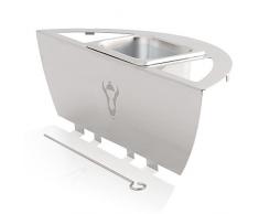 BBQ-Toro Smokereinsatz Räuchereinsatz Midland aus V2A Edelstahl für Ø 57 cm Kugelgrill mit Wasserbehälter