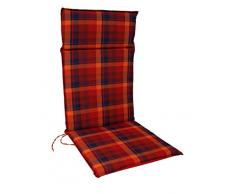 DEGAMO 2X Auflage Tunis für Hochlehner Gartensessel, rot kariert