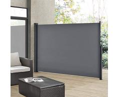 ArtLife Seitenmarkise Dubai 200 x 300 cm ausziehbar Blickdicht, Sichtschutz & Windschutz für Balkon & Terrasse, Seitenrollo mit Wandhalterung - grau