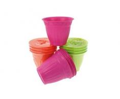 Blumenübertopf 4er Set in grün 8x10cm