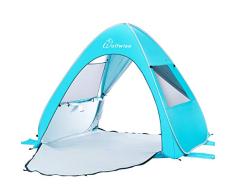 WolfWise UV-Schutz 50+ Pop up Strandmuschel Automatisches Strandzelt mit Ausziehbarer Boden Familien Portable Baby Beach Zelt in Outdoor Tragbar Wurfzelt