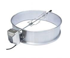 onlyfire 57CM Universal Drehspieß mit Motor Grillspieß-Aufsatz Set für Kugelgrill, Rotisserie, Holzkohle Grill, passt Weber 2290 und andere Modelle (Edelstahl-Silber)