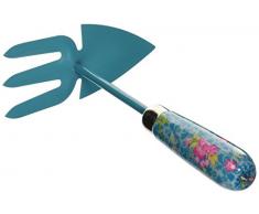 Esschert Design Handhacke, Gartenhacke, mit Gabel, Motiv Maui Charm, ca. 15 cm x 7,1 cm x 25 cm