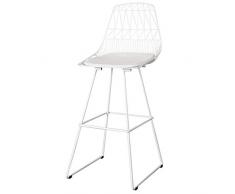 Bar Höhe Barhocker Mode Schmiedeeisen Halterung Barhocker Küche Frühstück Hocker Stuhl mit Rückenlehne Weiß und Schwarz (Sitzhöhe: 75 cm)