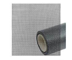 6,90€/m² Ersatz Fliegengitter Netz als Meterware oder Ersatzrolle - Draht Gaze für Balkon, Fenster Tür, Gewebe als Rolle in Schwarz - Anthrazit – Das Fensternetz Fiberglas-Gewebe 90 cm 70%