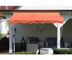 GRASEKAMP Qualität seit 1972 Klemmmarkise Ontario 200x130cm Orange Balkonmarkise höhenverstellbar von 200 cm - 320 cm