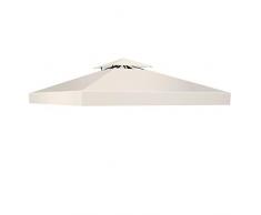 COSTWAY Pavillondach Ersatzdach Pavillonplane Dachabzug Kaminabzug Dachplane für Pavillon 3x3M (Beige)