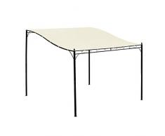 Outsunny Pergola Gartenpavillon Pavillon Überdachung Zelt Metall Creme 297x297cm