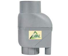 AMUR Fallrohrfilter Regensammler T33 braun/grau - Der Regenwasser-Filter für Regentonnen mit bis zu 95% Wirkungsgrad mit Anschlusszubehör und Universalanschluss für alle Fallrohre 75-110mm (T33 Grau)