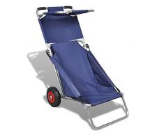 vidaXL Strandwagen Klappbar Strandstuhl Transportwagen Strandliege Bollerwagen