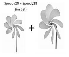 steel4you A1040 Windrad-Set aus Edelstahl: Speedy20 (20cm Rotor) und Speedy28 (28cm Rotor) - Made in Germany