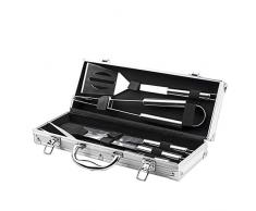 Dytxe-shelf 6PCS Grillbesteck Im Koffer Männer - Edelstahl Grillbesteck Set - Grill Zubehör Grillset Für Männer - Ideales Grillset Für Herren