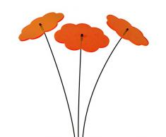SUNPLAY Sonnenfänger Wolken in Orange, 3 Stück zu je 10 cm Durchmesser im Set + 35 cm Schwingstäbe