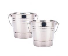 PETSOLA 2 Stück Eiskübel Champagner Bierkühler Tragbare Grillbar Versorgung 1,5 L