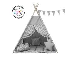 Elfique New Tipi Idianerzelt Spielzelt Kinderzelt Gartenzelt grau