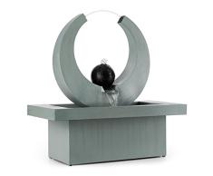 blumfeldt Eterna - Gartenbrunnen, Springbrunnen, Zierbrunnen, Wasserspiel, Brunnenkugel, 12 W Pumpe, IPX8 Schutzart, Zwei Fontäne, 10m Kabel, für Drinnen und Draußen, verzinkt, grau