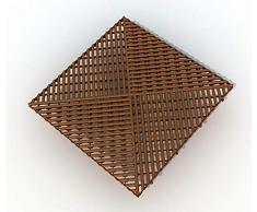 Bodengitter, Balkonfliese, Rasenfliese, Bodenrost, Terrassenfliese, 400 x 400 x 19 mm, aus Kunststoff, ab 12 Stück (48, braun)
