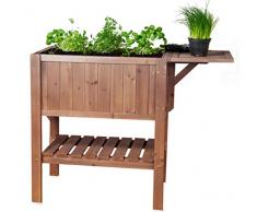 CV Hoch-Beet Pflanz-Tisch Kräuter-Beet FLORALIS Tannenholz mit Ablage für Balkon und Terrasse