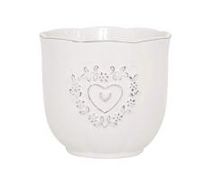 Grafelstein Blumenübertopf Lovely Creme weiß mit Herz Übertopf Rankenherz im Landhausstil M