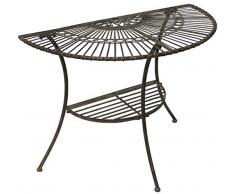DanDiBo Tisch Halbrund Wandtisch Malega 100531 Beistelltisch aus Metall 100 cm Gartentisch Halbtisch Halbrundtisch Wandkonsole Konsole Wand
