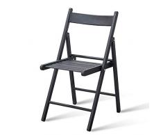 ZZW Indoor Klappstuhl, Casual Full Metal Schmiedeeisen Outdoor Stuhl Einfache Kreative Wohnzimmer Schlafzimmer Gartenstuhl (Color : Schwarz)