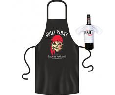 Grill und Kochschürze - Grillpirat, Finger weg vom Fleisch! Im Set mit einem Mini T-Shirt it`s Grill Time!