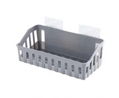 VROSE FLOSI Körbe Aufbewahrungsschuppen Badezimmer mit Saugnapf Organizer Aufbewahrungsbox RC-Kunststoff für Badezimmer Küche Wand Büro Toilette