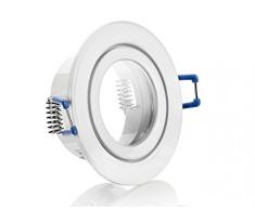 IP44 Alu- Feuchtraum Badezimmer Einbaurahmen Weiß Terrassenüberdachung Beleuchtung mit Klickverschluß Spritzwassergeschützt Unterbauleuchten Alu-Einbaurahmen Starr geeignet für MR16, GU10 LEDs 230V Hochvolt Halogen Niedervolt