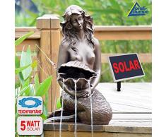 SPRINGBRUNNEN GARTENBRUNNEN SOLAR ZIERBRUNNEN Teichpumpe Set BRUNNEN Solar Meerjungfrau, SOLARBRUNNEN GARTENTEICH BRUNNEN SETVOGELBAD WASSERSPIEL für Garten, Terrasse, Teich, Balkon, sehr DEKORATIV, VERBESSERTES MODELL MIT PUMPEN-INSTANT-START-FUNKTION