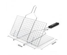 BrilliantDay Premium BBQ Grill-Korb aus Edelstahl mit Holzgriff-Grill-Wok / Grill-Pan / Grill-Rust / Vegetable Bowl / Vegetable Basket / Potato Basket