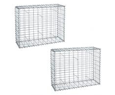 ESTEXO Gabionen im 2er Set 100x80x30 cm, inklusive Spiralen und Distanzhalter