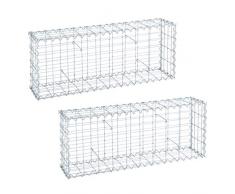 ESTEXO Spiral Steingabionen, Gabione, Steinkorb, Wand, Drahtkorb, Mauer (2 Stück 100x40x20 cm)