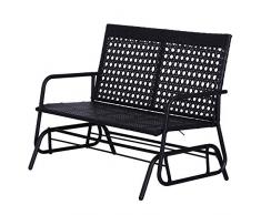 Outsunny Schaukelbank Gartenschaukel Gartenbank Sitzbank Schaukel 2-Sitzer Polyrattan