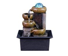 LSLMCS Zimmerbrunnen - LED-Wasser-Eigenschaft Innen/Außen Self Contained Tiered Schüssel-Verzierung Wasser-Eigenschaft Zen-Brunnen Indoor-Brunnen for Den Garten Feng Shui Innen Dekor (Color : C)