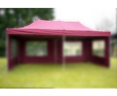 Nexos Pavillondach Ersatzdach Wechseldach für Profi Falt-Pavillon 3x6m - Dachplane 270g/m² PVC-Coating versiegelte Nähte wasserdicht – Farbe: Burgund