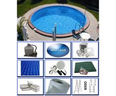 Summer Fun Stahlwandbecken Set Java Exklusiv rund ø 6,00m x 1,50m Folie 0,6mm Ultra All Inklusive Set Pool Rundpool / 600 x 150 cm Stahlwandpool