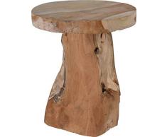 Fair-Shopping Teakholz Hocker Holzhocker Fußhocker Natur Schemel Holz 31cm Rund J140